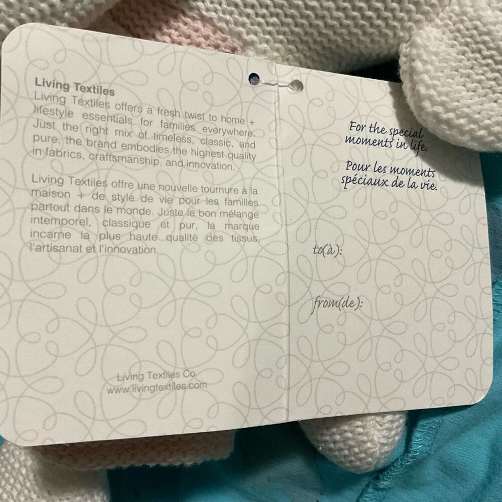 Living Textiles Baby Amelia Elephant PinkWhite Rattle Washable Crochet Knit Toy‎ - Picture 11 of 13